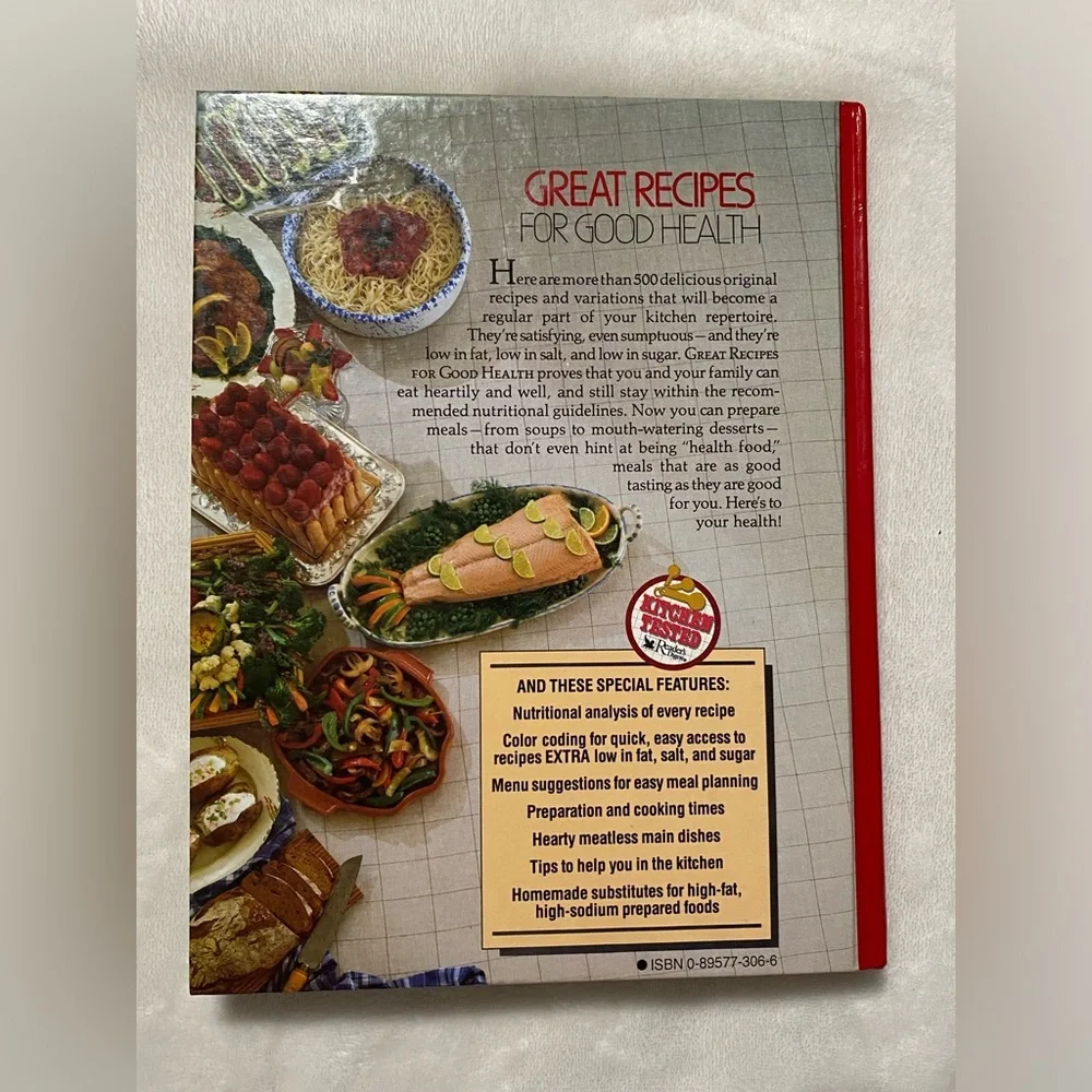 Vintage 1988 Reader’s Digest Great Recipes Cookbook Hardcover